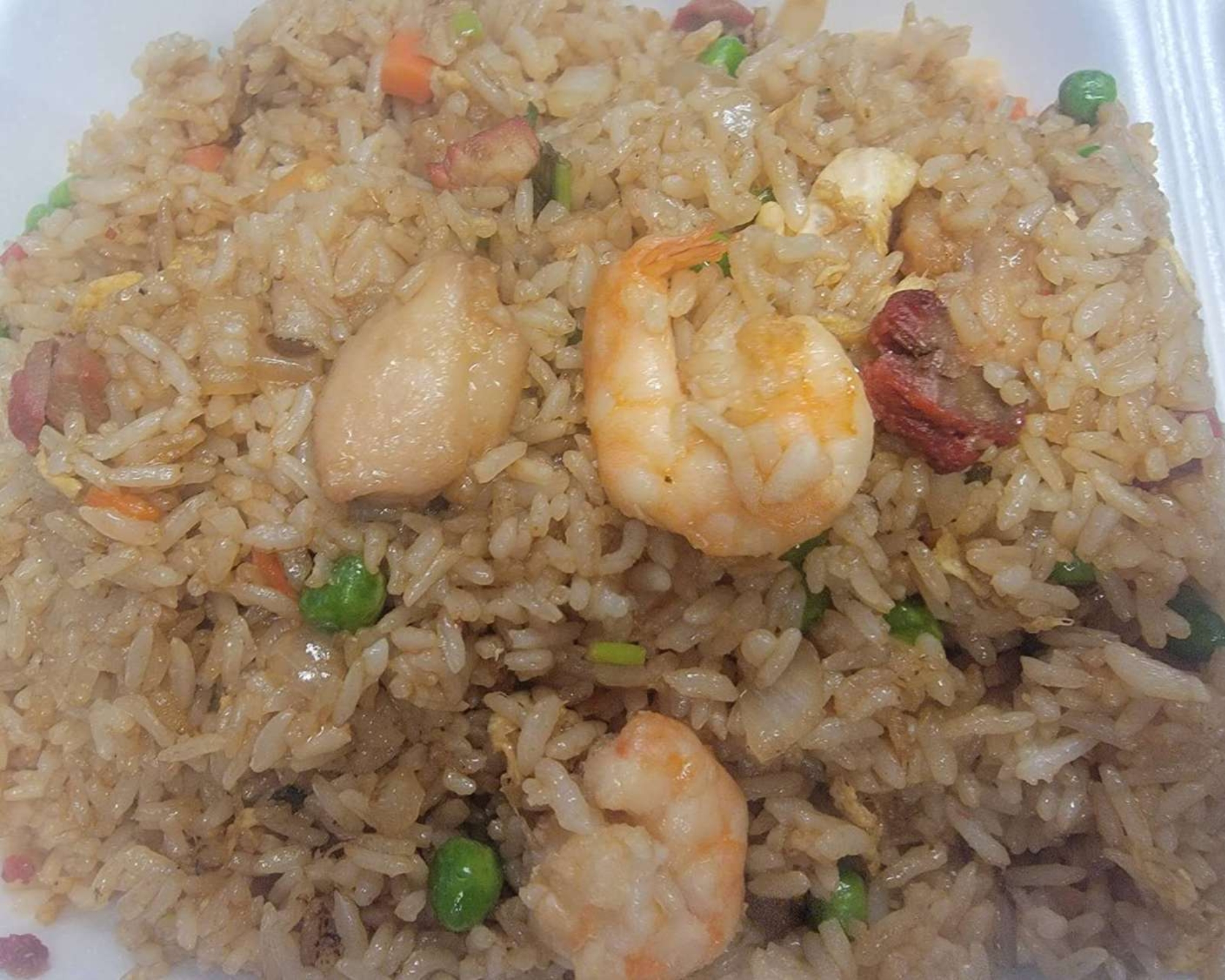Combo fried rice with shrimp, chicken, etc. at Gourmet Wok Chinese Food, a Chinese restaurant in Las Vegas.