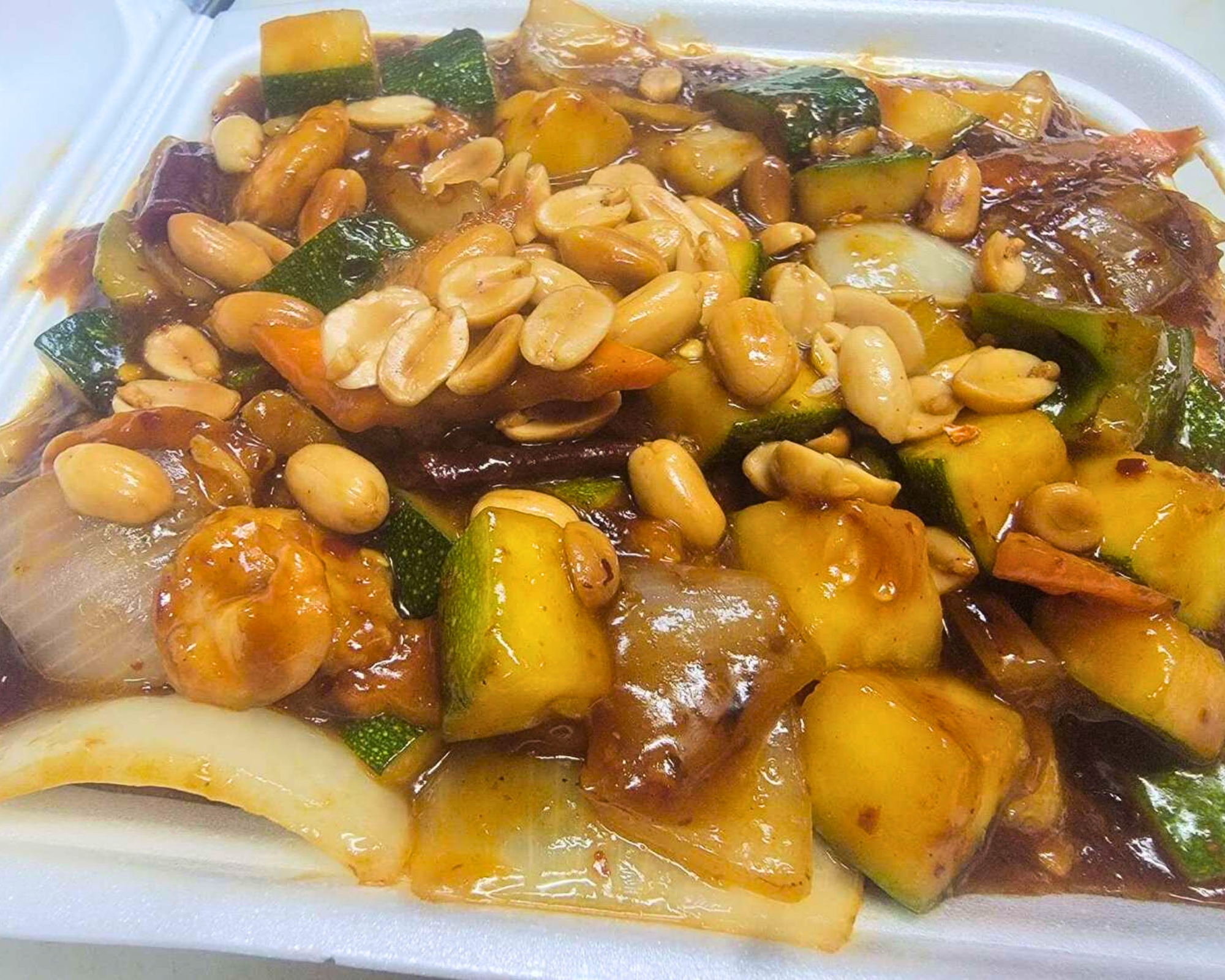 Kung Pao shrimp with peanuts and veggies at Gourmet Wok Chinese Food, a Chinese restaurant in Las Vegas.
